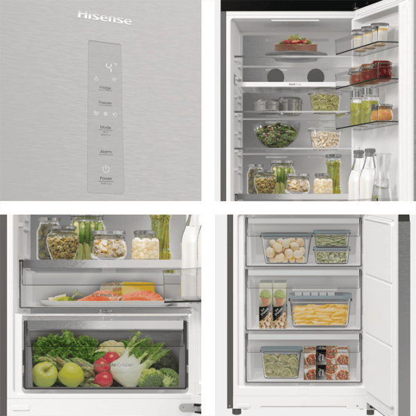 Frigider Hisense RB5P410SACC cu congelator jos 413 l / 203 cm / Inox photo 5 Frigider Hisense RB5P410SACC cu congelator jos 413 l / 203 cm / Inox photo 5