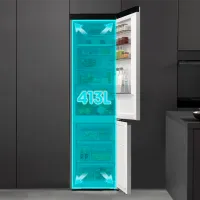 Frigider Hisense RB5P410SACC cu congelator jos 413 l / 203 cm / Inox photo 6