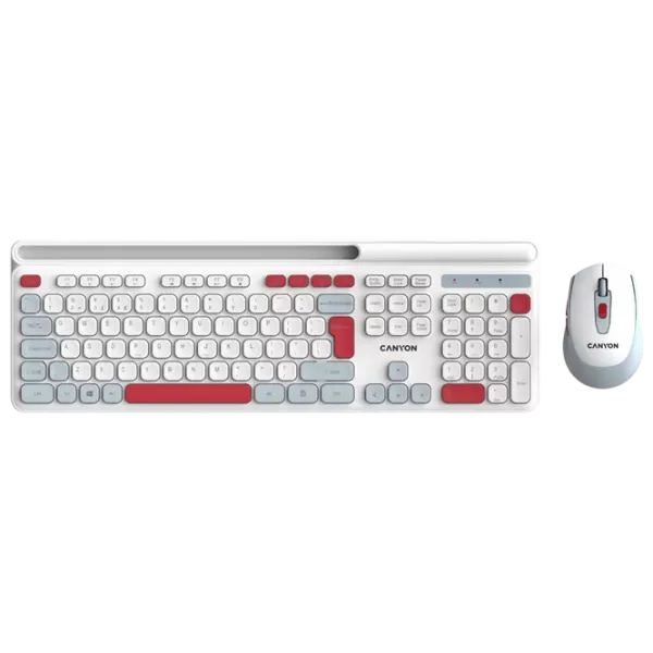 Tastatura & Mouse Canyon HSET-W5 Fără fir / White photo 1
