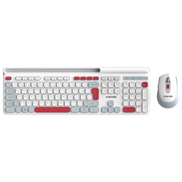 Tastatura & Mouse Canyon HSET-W5 Fără fir / White photo 1