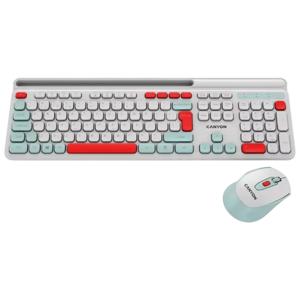 Tastatura & Mouse Canyon HSET-W5 Fără fir / White photo 2