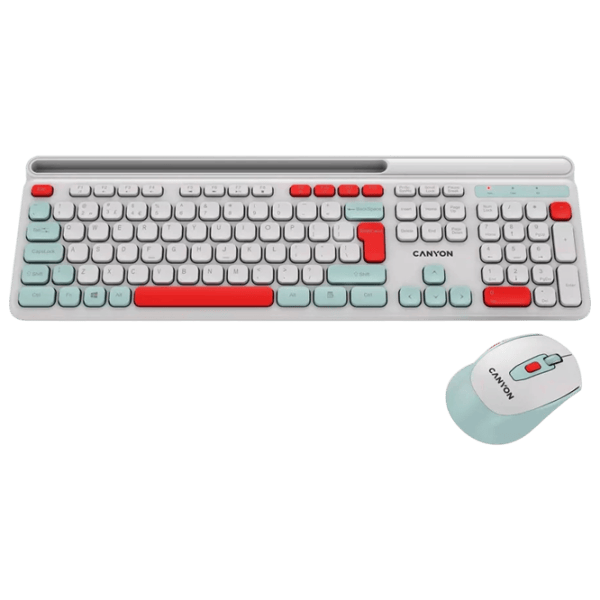 Tastatura & Mouse Canyon HSET-W5 Fără fir / White photo 2