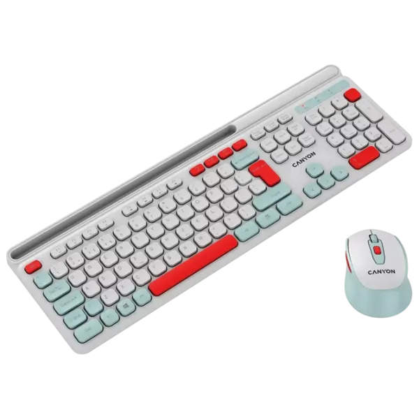 Tastatura & Mouse Canyon HSET-W5 Fără fir / White photo 3