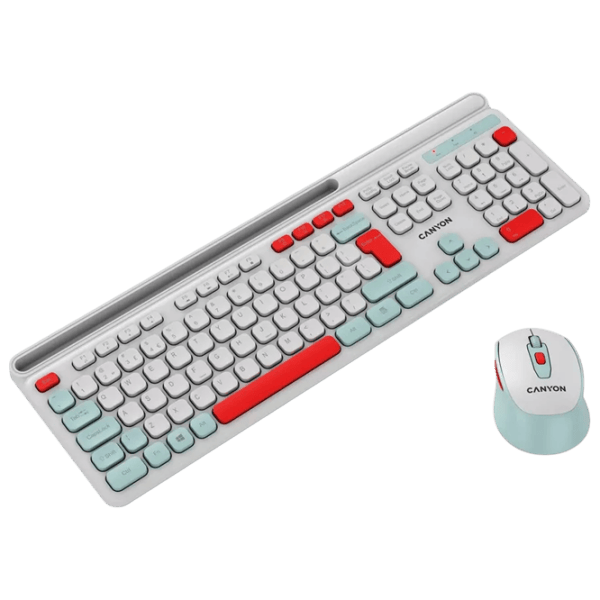 Tastatura & Mouse Canyon HSET-W5 Fără fir / White photo 3