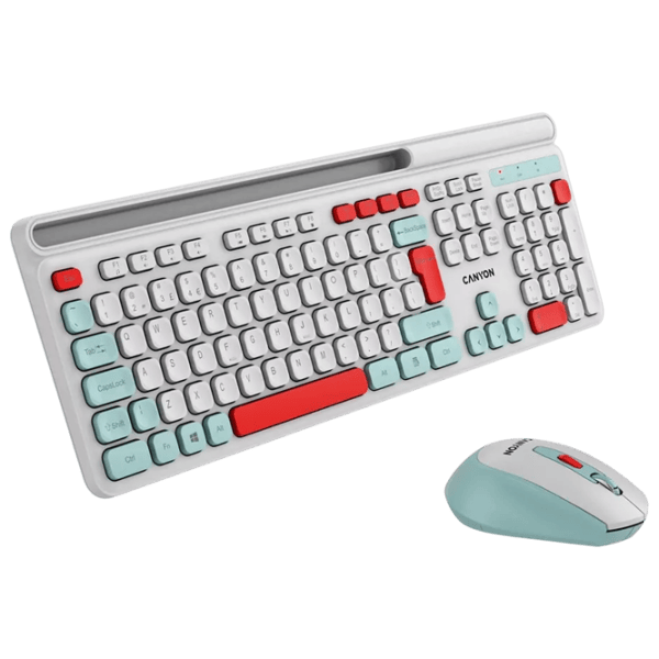 Tastatura & Mouse Canyon HSET-W5 Fără fir / White photo 4