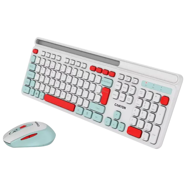 Tastatura & Mouse Canyon HSET-W5 Fără fir / White photo 5