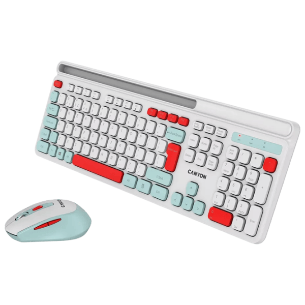 Tastatura & Mouse Canyon HSET-W5 Fără fir / White photo 5