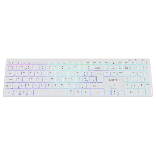 Tastatură Canyon HKB-W11 Fără fir / White photo 2