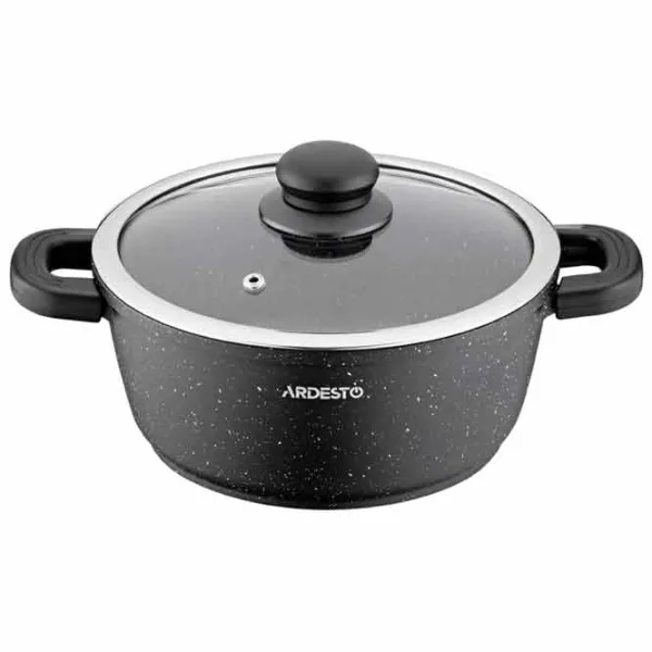 Cratiță Ardesto Pot with lid 4.4l Aluminiu / Black photo 3
