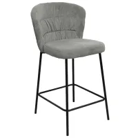 Барный стул Deco Escada Бархат / Металл / Серый
