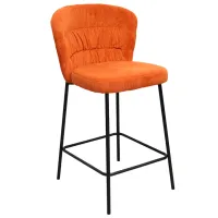Барный стул Deco Escada Бархат / Металл / Оранжевый