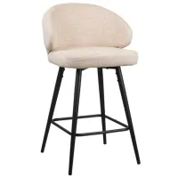 Scaun de bar DecoPrim Aria Textil / Metal / Beige