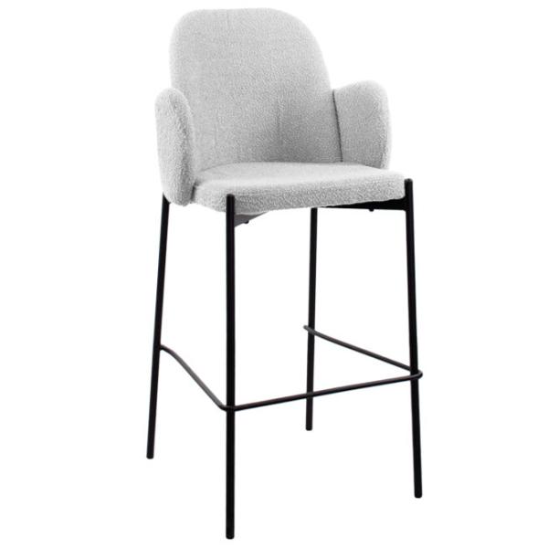 Scaun de bar DecoPrim Cosmo Textil / Placaj / White photo 1 Scaun de bar DecoPrim Cosmo Textil / Placaj / White photo 1