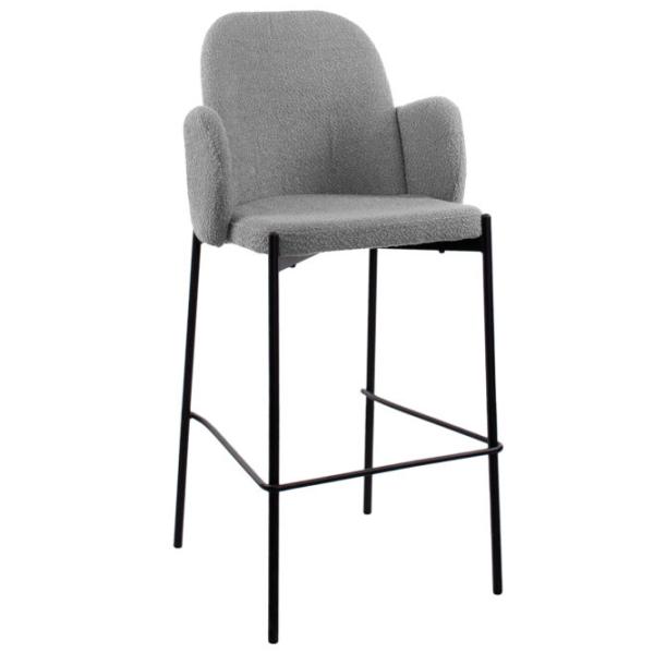 Scaun de bar DecoPrim Cosmo Textil / Placaj / Gray photo 1