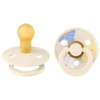 Соска круглая Bibs Studio Colour 11013101 Для девочек / 0 месяцев - 6 месяцев / Латекс / Слоновая кость
