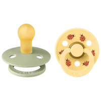 Соска круглая Bibs Studio Colour 11025102 Для девочек / 6 месяцев - 18 месяцев / Латекс / Серо-зеленый