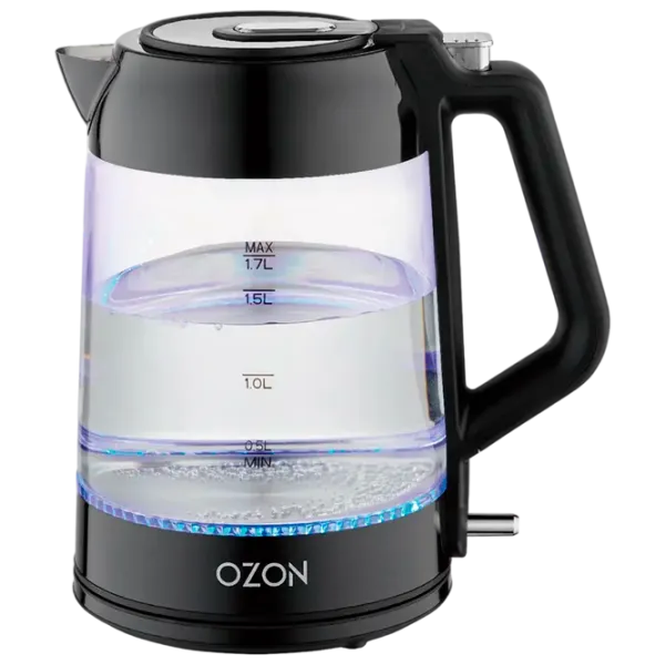 Электрочайник Ozon EKC-1705A-GS 1.7л / Скрытый / Черный photo 1