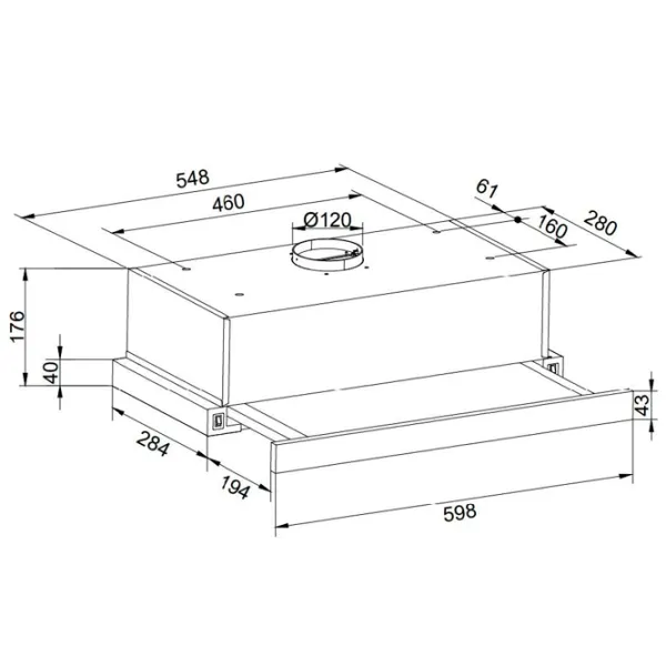 Hotă Backer GLISO 650 Încorporabilă/ Inox/ Gray photo 2