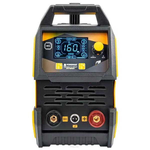 Aparat de sudat Powermat PM-IMGTS-160LP 220 V semiautomat (MIG/MAG), cu electrod (MMA), cu gaz inert (TIG) / Yellow photo 3