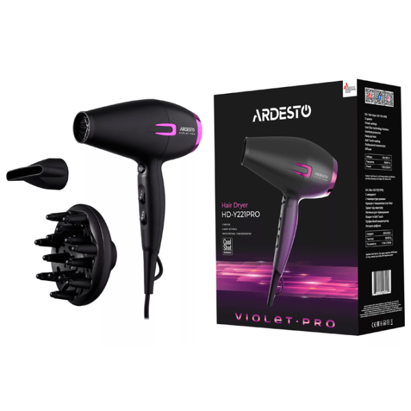 Uscător de păr Ardesto HD-Y221PRO 2100 W / Black photo 2 Uscător de păr Ardesto HD-Y221PRO 2100 W / Black photo 2
