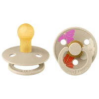 Suzetă cu tetina rotundă Bibs Studio Colour 12013103 Pentru fetițe / 6 luni - 18 luni / Latex / Vanilla