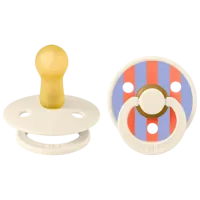 Suzetă cu tetina rotundă Bibs Studio Colour 12015103 Unisex / 6 luni - 18 luni / Latex / Ivory
