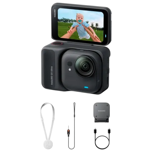 Cameră action Insta360 GO Ultra Standard Bundle  / 1450 mAh / Midnight Black photo 7
