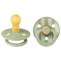 Suzetă cu tetina rotundă Bibs Studio Colour 11015102  Unisex / 0 luni - 6 luni / Latex / Green