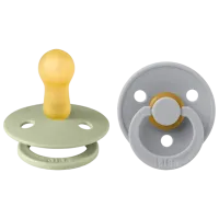 Suzetă cu tetina rotundă Bibs Studio Colour 171331 Unisex / 18 luni - 36 luni / Latex / Sage Green