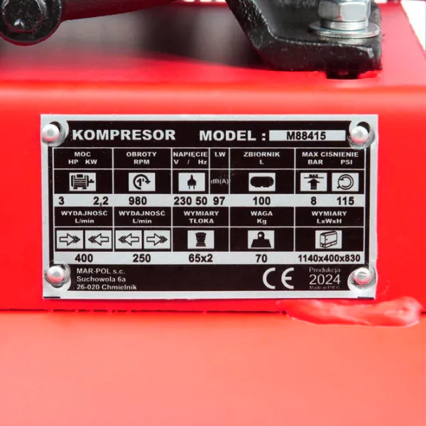 Compresor MAR-POL M88415 / Cu piston photo 12