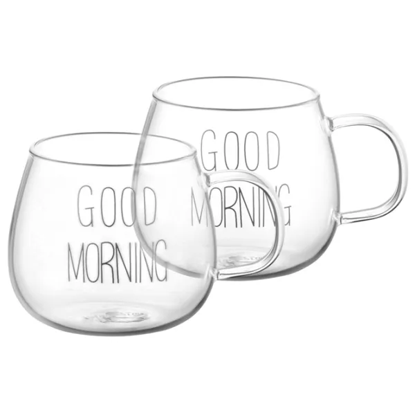 Набор чашек Ardesto Good Morning 430 мл / Боросиликатное стекло / Прозрачный photo 1