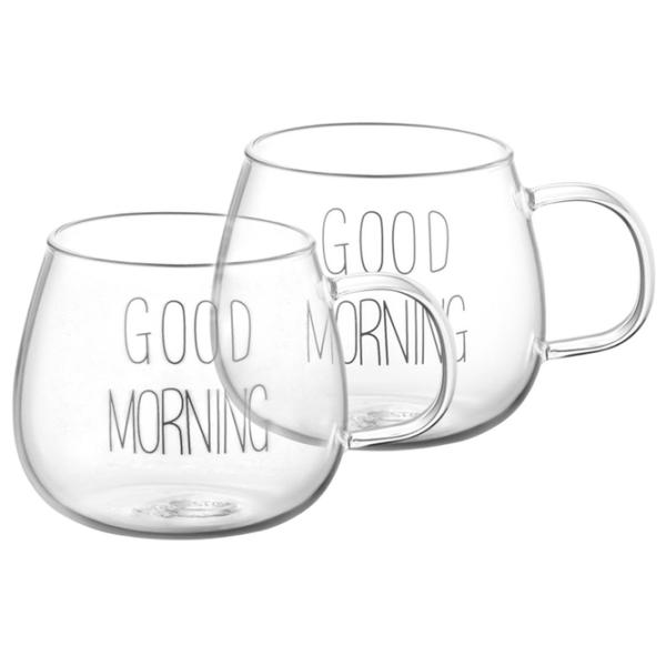 Набор чашек Ardesto Good Morning 430 мл / Боросиликатное стекло / Прозрачный photo 1