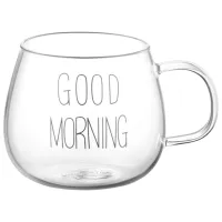 Set de cești Ardesto Good Morning 430 ml / Sticlă borosilicată / Transparent photo 2