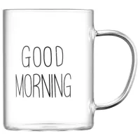 Set de cești Ardesto Good Morning 420 ml / Sticlă borosilicată / Transparent photo 2
