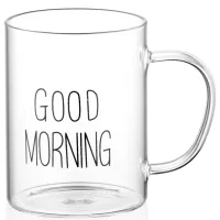 Set de cești Ardesto Good Morning 420 ml / Sticlă borosilicată / Transparent photo 3