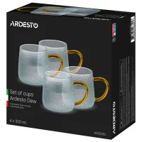Набор чашек Ardesto Dew Set 350 мл / Боросиликатное стекло / Прозрачный photo 3
