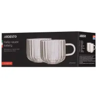Set de cești Ardesto Iceberg 400 ml / Sticlă borosilicată / Transparent photo 2