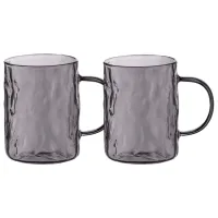 Set de cești Ardesto Shine 260 ml / Sticlă borosilicată / Gray