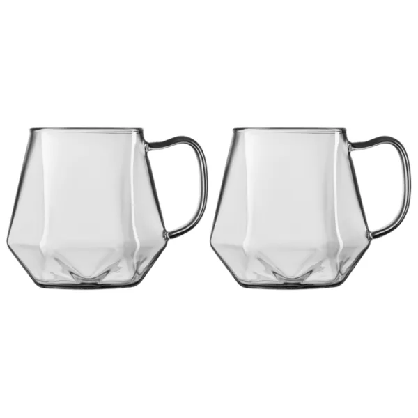 Set de cești Ardesto Graphite 300 ml / Sticlă borosilicată / Smoky clear photo 1