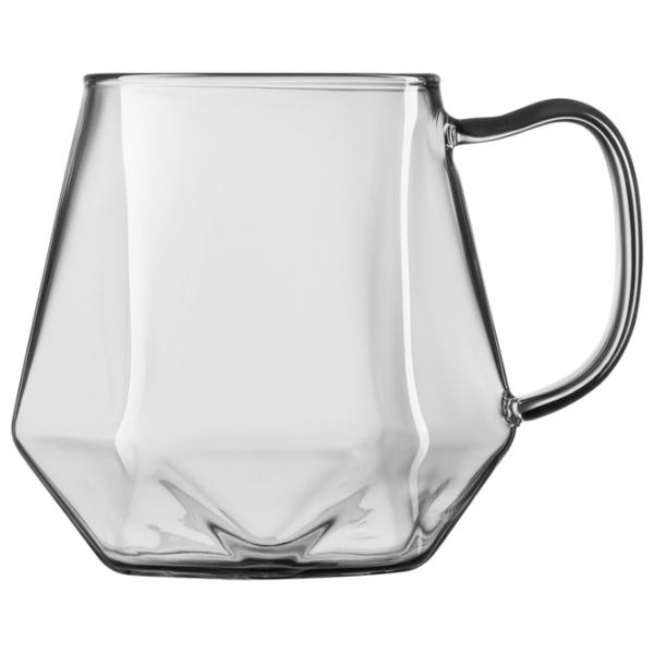 Set de cești Ardesto Graphite 300 ml / Sticlă borosilicată / Smoky clear photo 2