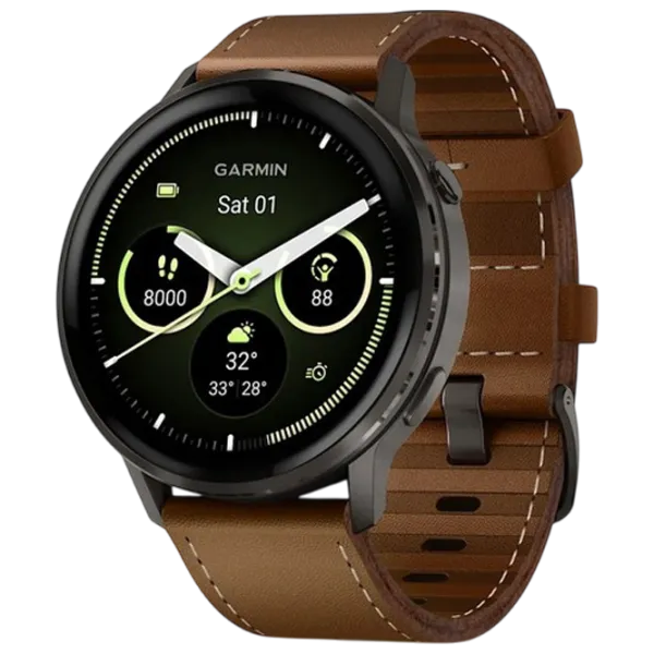 Умные часы Garmin Venu 4  1.4" / 45 мм / Черный - Коричневый / 010-03014-03 photo 1 Умные часы Garmin Venu 4  1.4" / 45 мм / Черный - Коричневый / 010-03014-03 photo 1