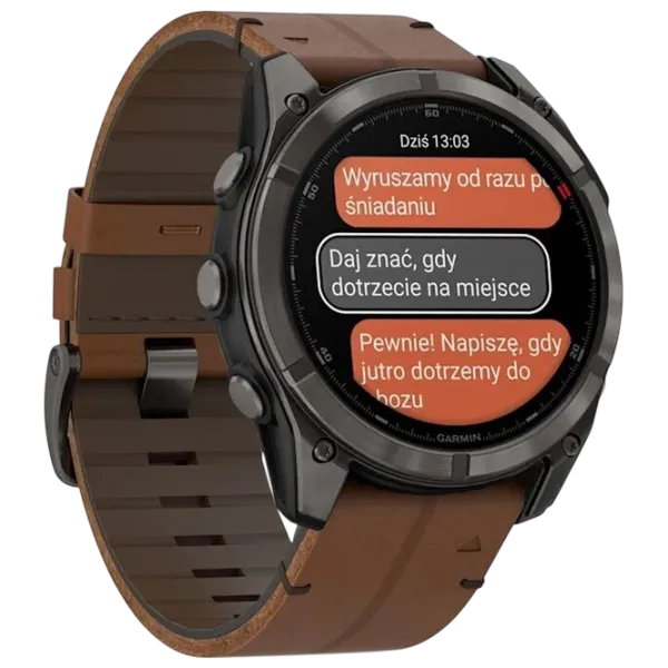 Ceas inteligent Garmin Fenix 8 Pro  1.4" / 51 mm / Grey - Brown / 010-03199-01 photo 5 Ceas inteligent Garmin Fenix 8 Pro  1.4" / 51 mm / Grey - Brown / 010-03199-01 photo 5