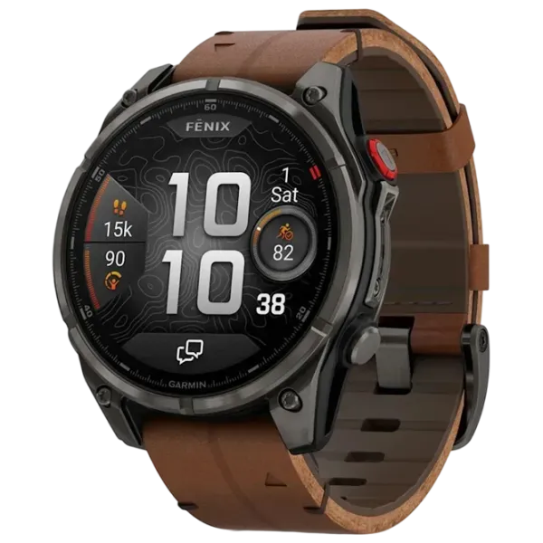 Умные часы Garmin Fenix 8 Pro  1.4" / 47 мм / Серый - Коричневый / 010-03198-40 photo 1 Умные часы Garmin Fenix 8 Pro  1.4" / 47 мм / Серый - Коричневый / 010-03198-40 photo 1