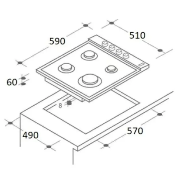 Газовая варочная панель HAUSBERG HB-563NG Эмалированная сталь / Черный photo 3