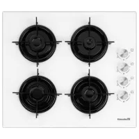 Plită încorporabilă pe gaz HAUSBERG HB-563AB Sticlă călită / White