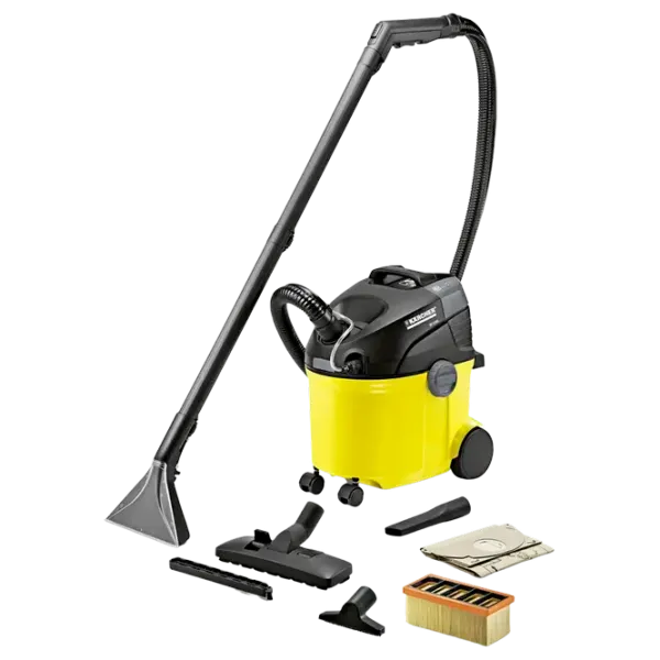 Моющий пылесос KARCHER SE5 1.081-200.01 + Чистящее средство RM 519 1400 Вт / Черный Желтый photo 1 Моющий пылесос KARCHER SE5 1.081-200.01 + Чистящее средство RM 519 1400 Вт / Черный Желтый photo 1