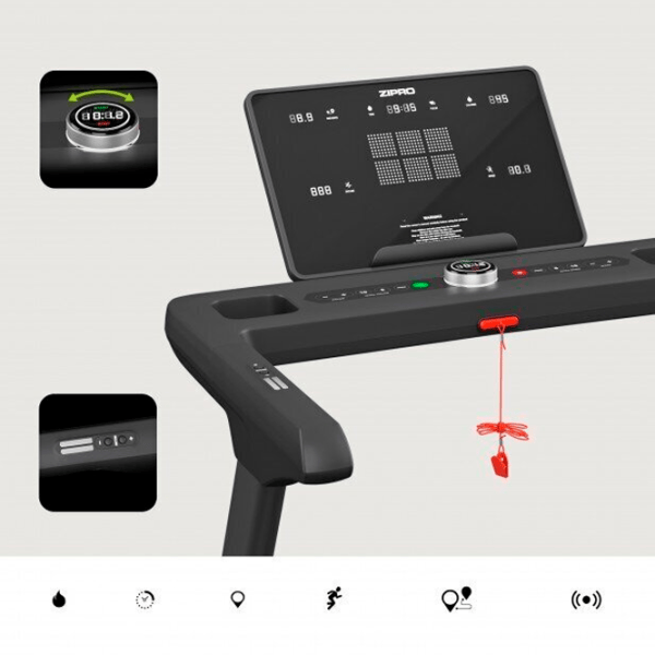 Bandă de alergat Zipro Sigma 20 km/h / 140 kg / Black photo 6 Bandă de alergat Zipro Sigma 20 km/h / 140 kg / Black photo 6