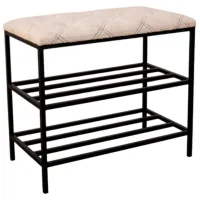 Etajeră pentru încălțăminte Nex Home Teddy 52 x 80 x 32 /Black /Light-Beige