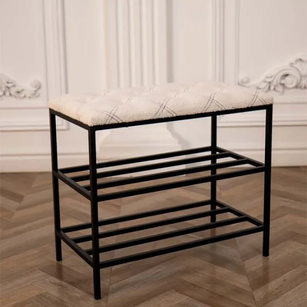 Стеллаж для обуви Nex Home Teddy 52 x 80 x 32см /Black /Светло-Бежевый photo 2 Стеллаж для обуви Nex Home Teddy 52 x 80 x 32см /Black /Светло-Бежевый photo 2