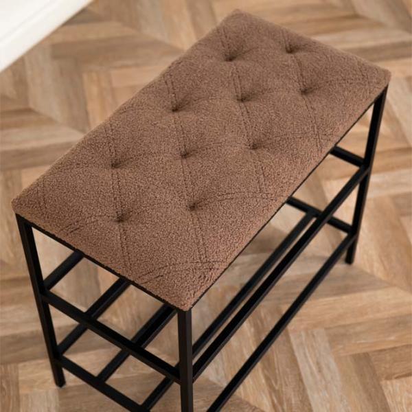 Стеллаж для обуви Nex Home Teddy 52 x 80 x 32см /Black /Коричневый photo 4